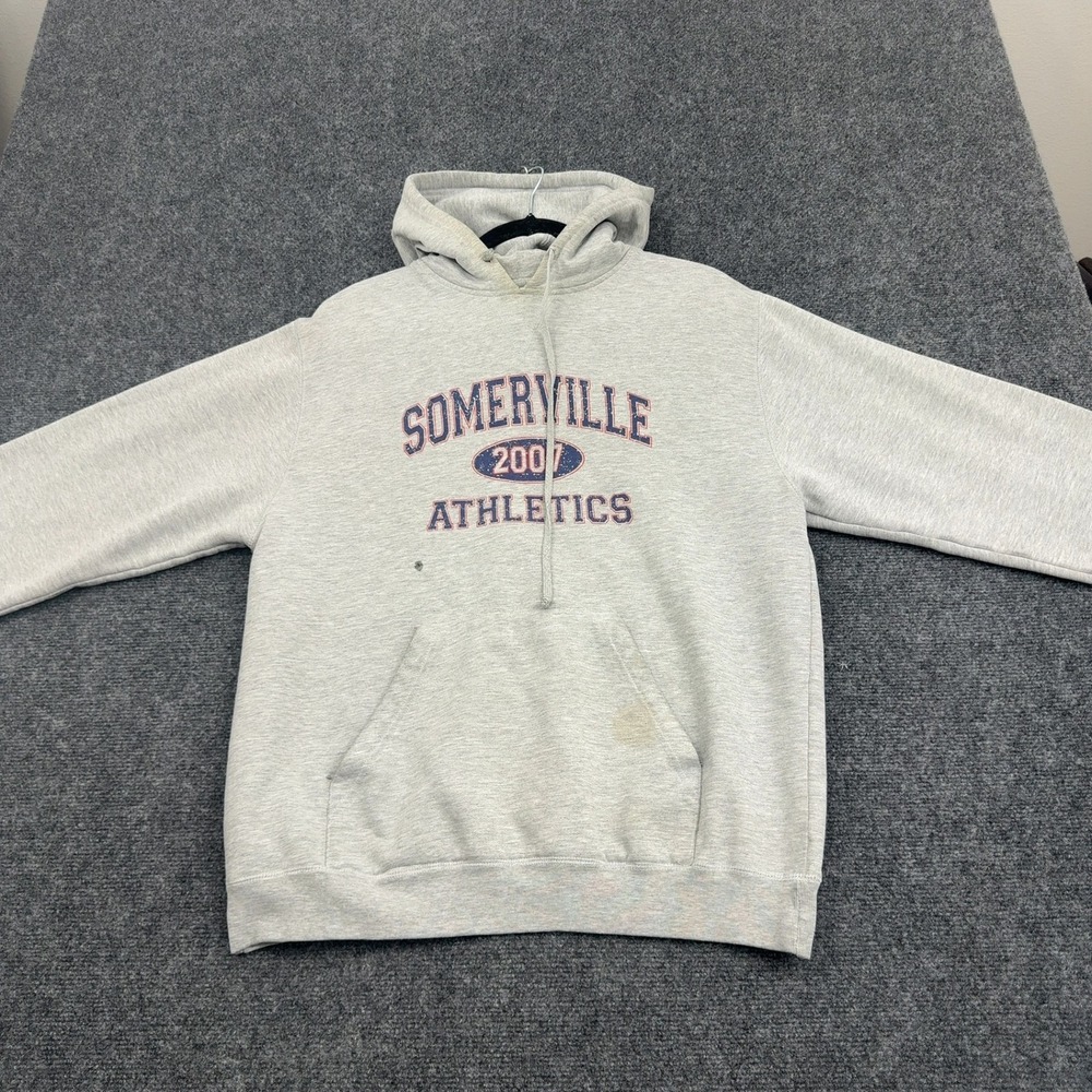 Somerville Athletics Game Sportswear Hoodie Mens S Grey Cotton Blend Graphic